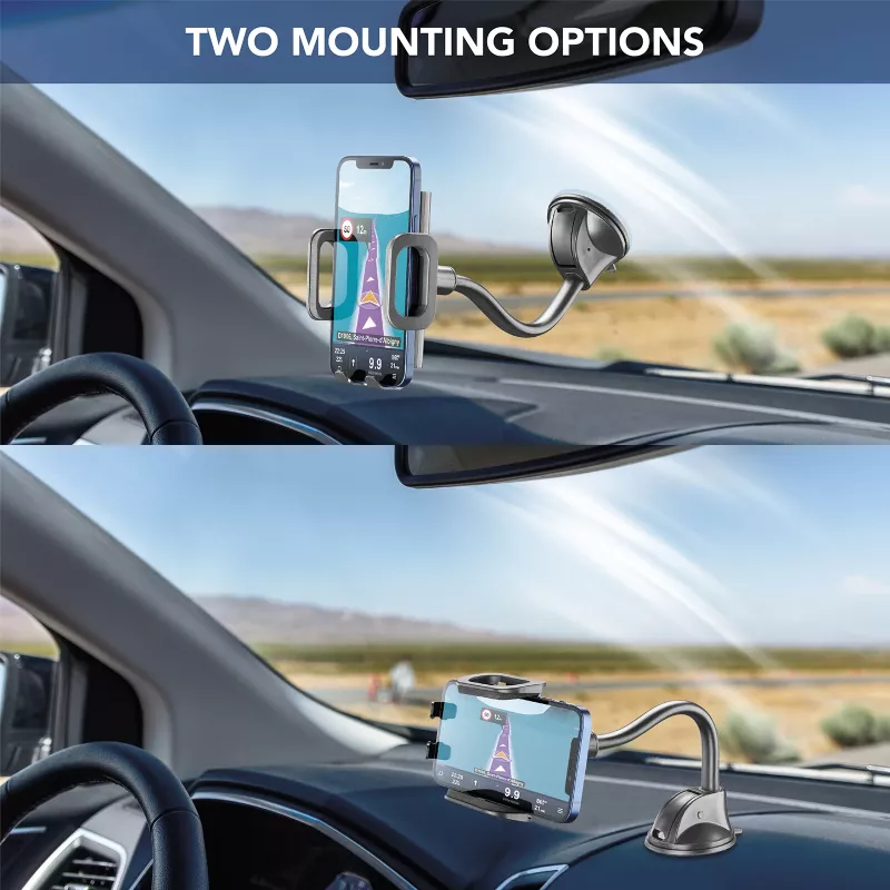 Cellularline Hug Flex - supporto universale per smartphone da auto con fissaggio a ventosa