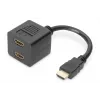 DIGITUS cavo splitter HDMI Y, Type-A - 2x Type-A M/F, 20cm passivo, Full HD, oro nero