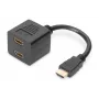 DIGITUS cavo splitter HDMI Y, Type-A - 2x Type-A M/F, 20cm passivo, Full HD, oro nero