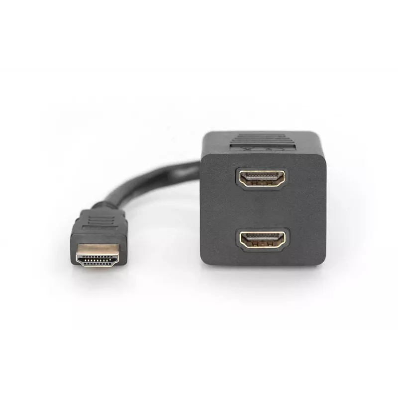 DIGITUS cavo splitter HDMI Y, Type-A - 2x Type-A M/F, 20cm passivo, Full HD, oro nero