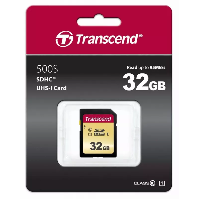 Scheda SDHC TRANSCEND 500S 32 GB UHS-I U1 MLC