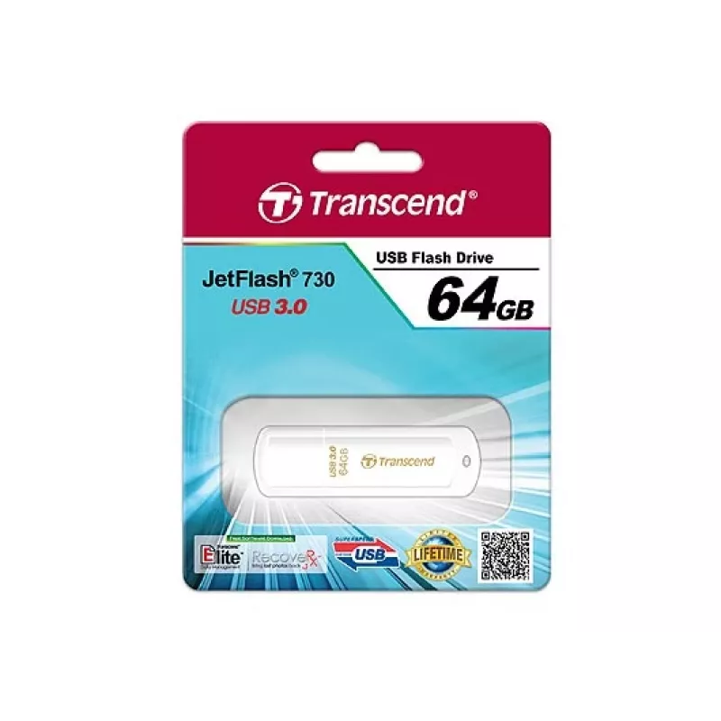 TRANSCEND Jetflash 730 - 64 GB chiavetta USB - USB 3.0 - bianco