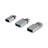 Equip adattatore USB-C OTG, confezione da 3, USB C, USB C, USB A, USB A, Micro-USB, USB C, argento
