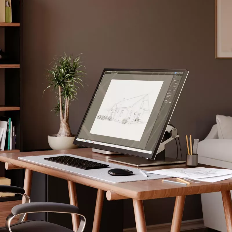 Monitor touchscreen ALOGIC Clarity Max Touch 32C4KPDWT, 32 pollici, 3840x2160 4K UHD, 65 W Power Delivery, webcam da 8 MP, hub USB, nero/argento