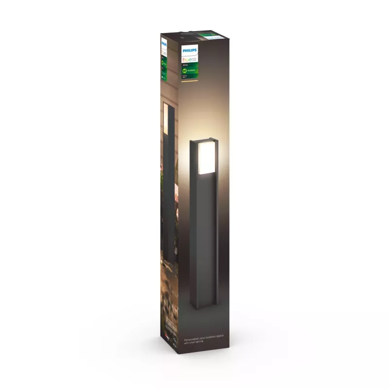 Philips Hue White Turaco 16474/93/P0 lampione da esterno, LED, 800 lm, antracite