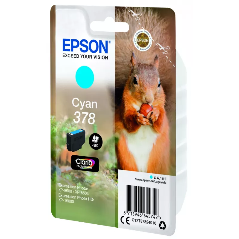 Epson Squirrel confezione singola ciano 378 inchiostro Claria Photo HD