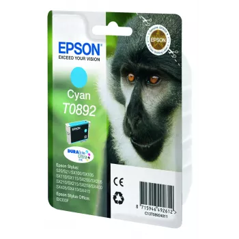 Epson Monkey confezione singola ciano T0892 inchiostro DURABrite Ultra, ciano, 3,5 ml, 1 pezzo
