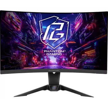 ASROCK Monitor da gaming - Pg27qrt2a - 27in - 2560 X 1440 QHD - Curvo 180Hz - nero