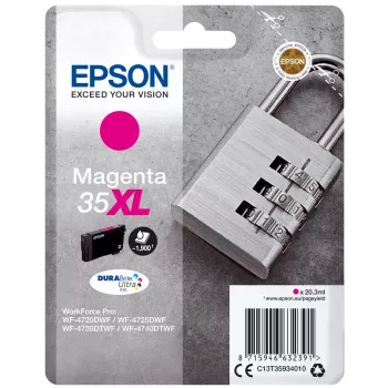 Epson Confezione singola Magenta 35XL inchiostro DURABrite Ultra, autonomia alta (XL), magenta, inchiostro pigmentato, 20,3 ml, 1 pezzo, 1900 pagine