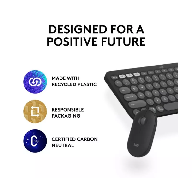 LOGITECH Pebble 2 Combo per Tonal Graphite Qwerty US