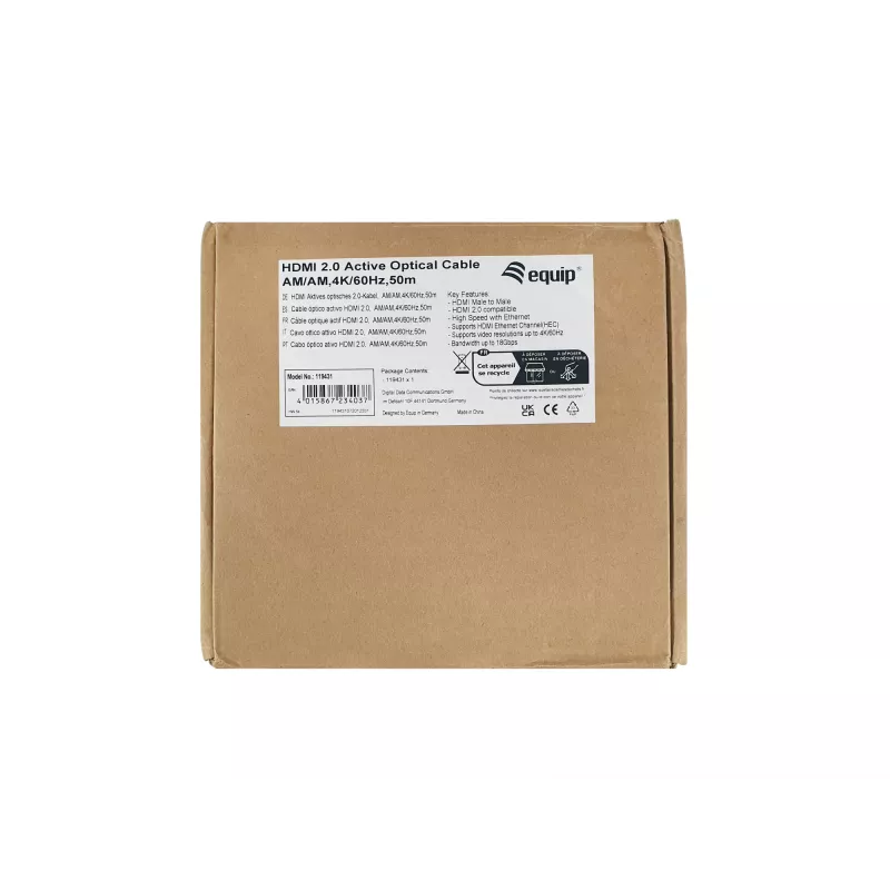 Equip cavo ottico attivo HDMI 2.0 AM/AM, 100 m, nero