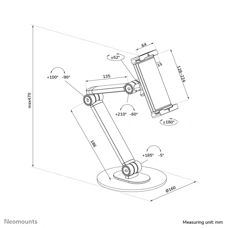 Neomounts DS15-550WH1 supporto per tablet 4,7-12,9