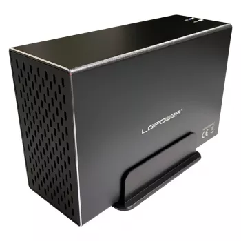 LC-POWER Lc-35u3-raid-2, case esterno per 2 dischi da 3,5 inch con RAID, alluminio, nero