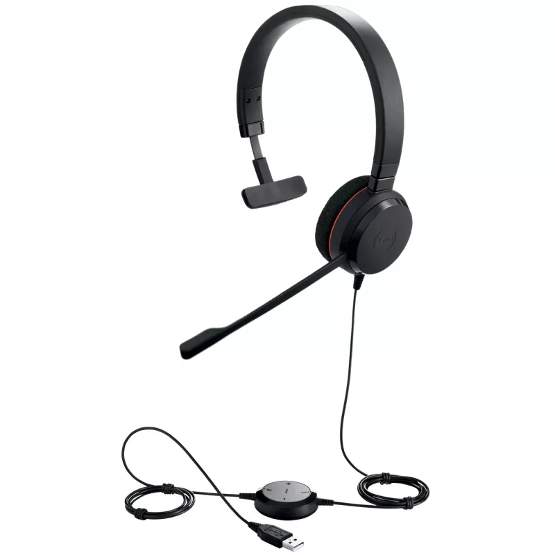 Jabra EVOLVE 20 UC Mono, con filo, ufficio/call center, 142 g, headset, nero