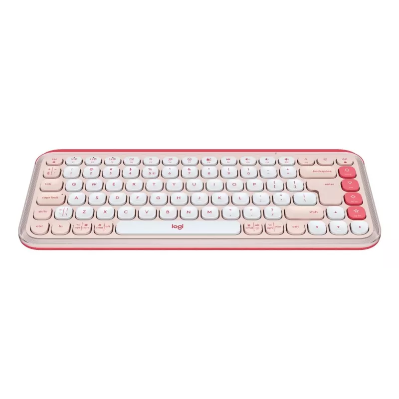LOGITECH tastiera wireless - Pop Icon Keys - rosa e bianco sporco Qwerty UK