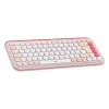 LOGITECH tastiera wireless - Pop Icon Keys - rosa e bianco sporco Qwerty UK