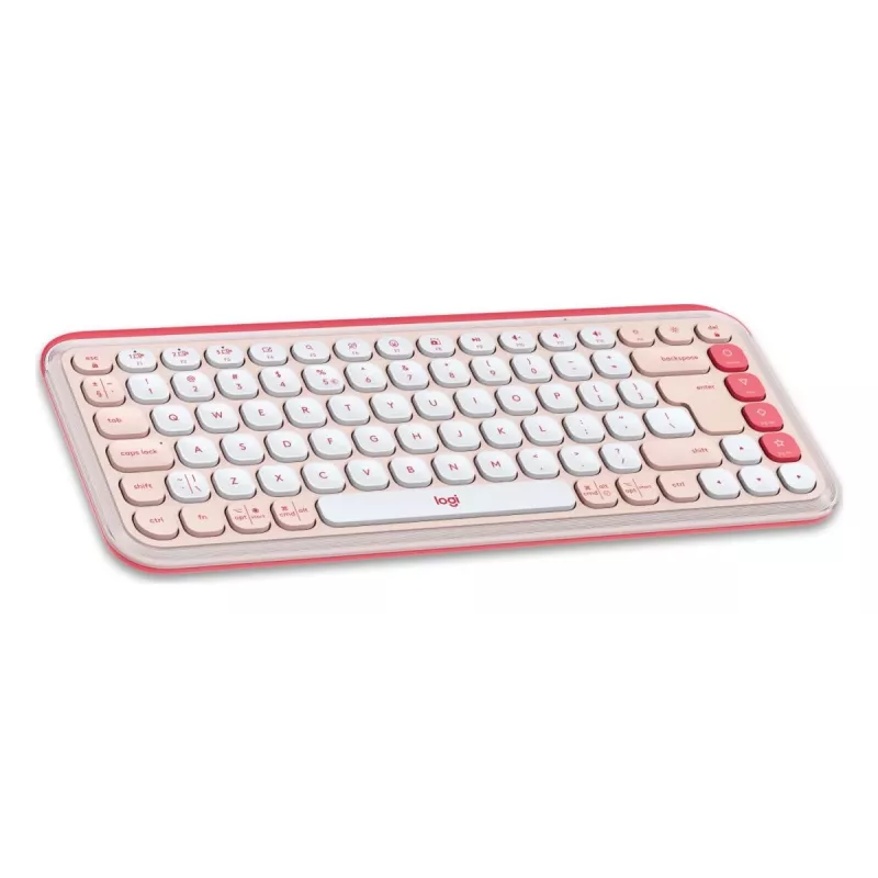 LOGITECH tastiera wireless - Pop Icon Keys - rosa e bianco sporco Qwerty UK