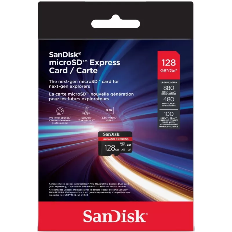 MicroSD card SanDisk 128 GB UHS-I Express SDSQXFN-128G-GN4NN