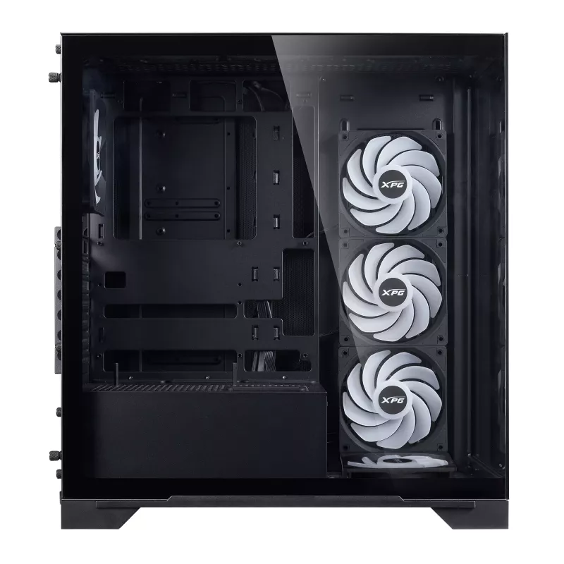 XPG Invader X BTF case PC Midi Tower, ATX/Micro-ATX/Mini-ITX, vetro temperato, 5 ventole ARGB da 120 mm, USB-C, senza alimentatore, nero