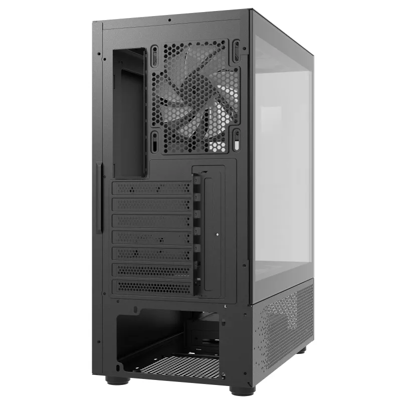XPG Invader X Mini case PC Midi Tower, ATX/Micro-ATX/Mini-ITX, vetro temperato, 5 ventole ARGB da 120 mm, USB-C, senza alimentatore, nero