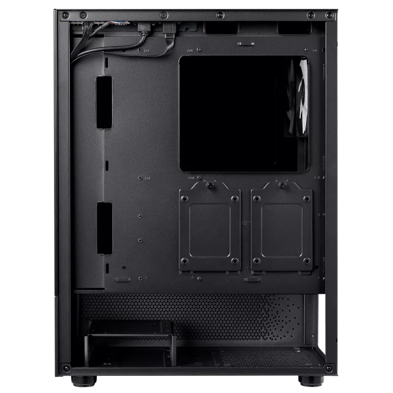 XPG Invader X Mini case PC Midi Tower, ATX/Micro-ATX/Mini-ITX, vetro temperato, 5 ventole ARGB da 120 mm, USB-C, senza alimentatore, nero