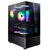 XPG Invader X Mini case PC Midi Tower, ATX/Micro-ATX/Mini-ITX, vetro temperato, 5 ventole ARGB da 120 mm, USB-C, senza alimentatore, nero
