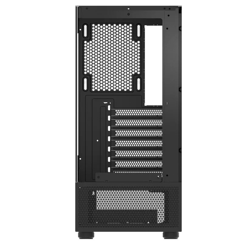 XPG Invader X Mini case PC Midi Tower, ATX/Micro-ATX/Mini-ITX, vetro temperato, 5 ventole ARGB da 120 mm, USB-C, senza alimentatore, nero