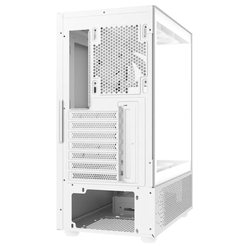 XPG Invader X Mini case PC Midi Tower, ATX/Micro-ATX/Mini-ITX, pannelli in vetro, 5 ventole ARGB da 120 mm, USB-C, senza alimentatore, bianco