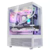XPG Invader X Mini case PC Midi Tower, ATX/Micro-ATX/Mini-ITX, pannelli in vetro, 5 ventole ARGB da 120 mm, USB-C, senza alimentatore, bianco