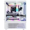XPG Invader X Mini case PC Midi Tower, ATX/Micro-ATX/Mini-ITX, pannelli in vetro, 5 ventole ARGB da 120 mm, USB-C, senza alimentatore, bianco