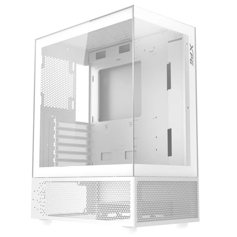XPG Invader X Mini case PC Midi Tower, ATX/Micro-ATX/Mini-ITX, pannelli in vetro, 5 ventole ARGB da 120 mm, USB-C, senza alimentatore, bianco