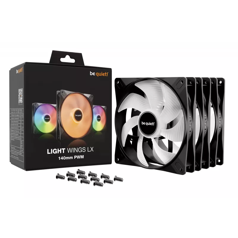 be quiet LIGHT WINGS LX 140mm PWM confezione da 3 ventole per case nero 14 cm