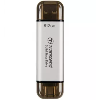 TRANSCEND Esd310c - 512GB SSD portatile - USB Type-A / USB Type-C - argento