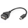 DIGITUS cavo adattatore USB 2.0, OTG, Type Mini-B - A M/F, 20cm, conforme USB 2.0, nero