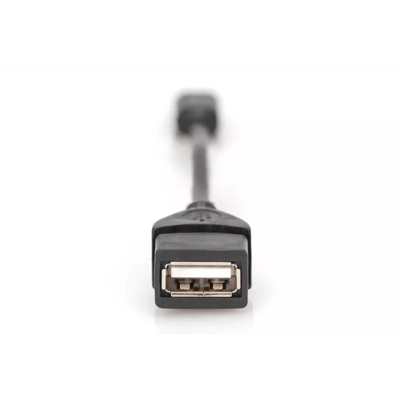 DIGITUS cavo adattatore USB 2.0, OTG, Type Mini-B - A M/F, 20cm, conforme USB 2.0, nero