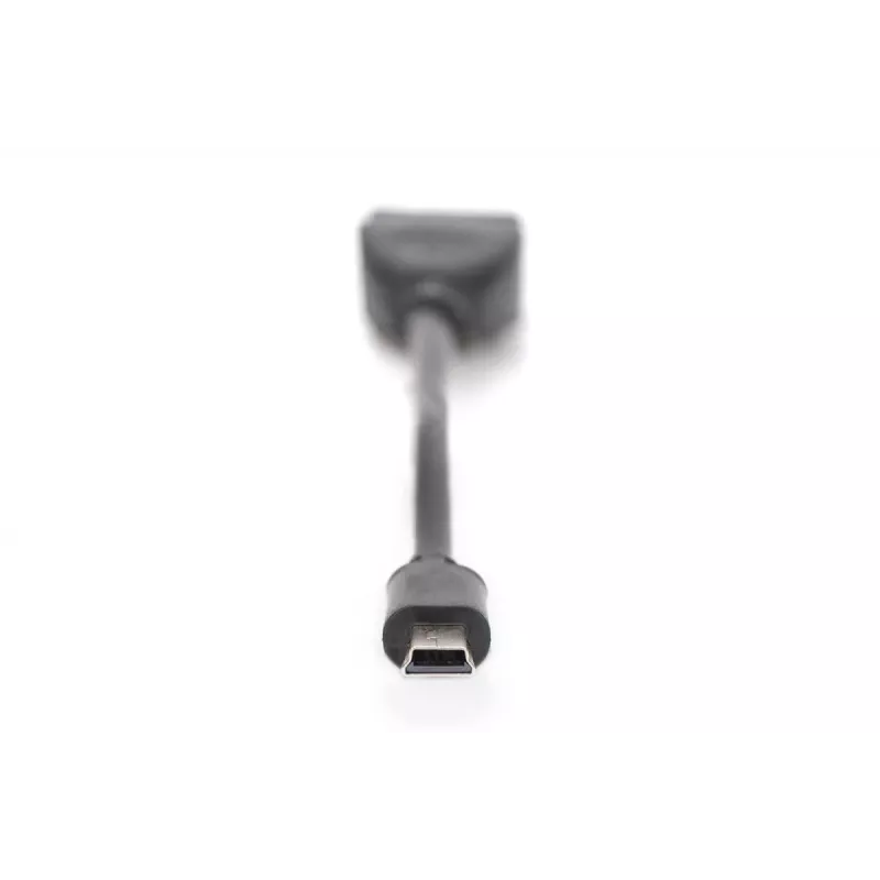 DIGITUS cavo adattatore USB 2.0, OTG, Type Mini-B - A M/F, 20cm, conforme USB 2.0, nero