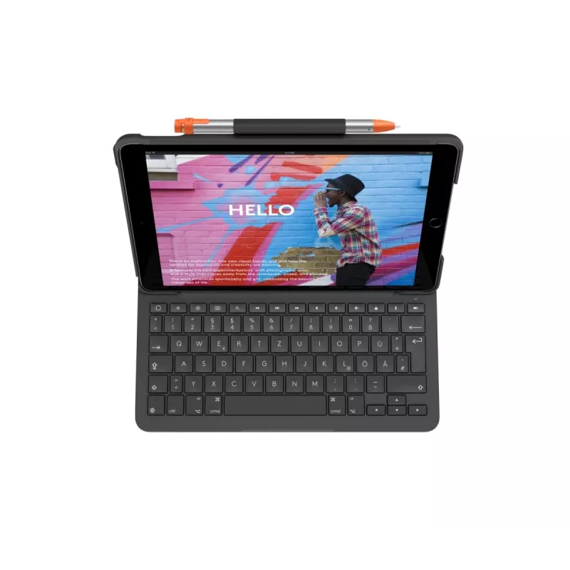 LOGITECH Slim Folio per iPad 7. generazione grafite Qwertz tedesco