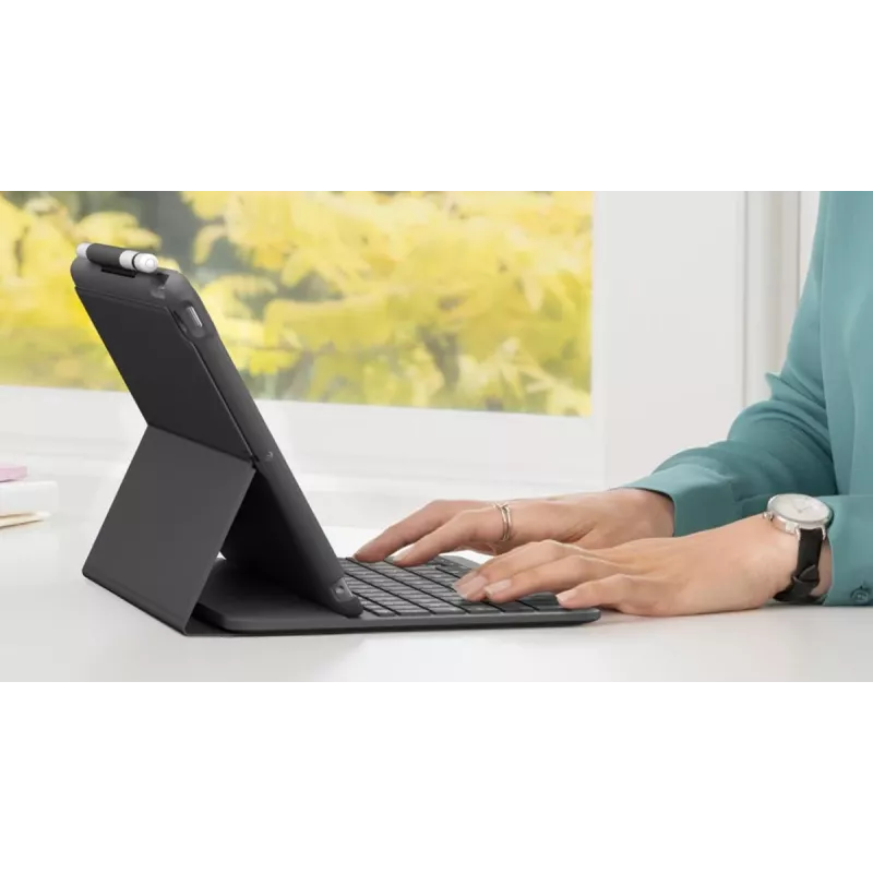 LOGITECH Slim Folio per iPad 7. generazione grafite Qwertz tedesco