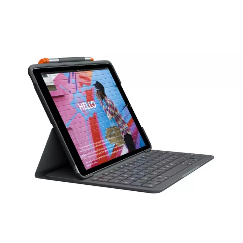 LOGITECH Slim Folio per iPad 7. generazione grafite Qwertz tedesco