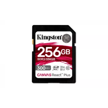 Kingston Technology 256 GB Canvas React Plus SDXC UHS-II 300R/260W U3 V90 per Full HD/4K/8K
