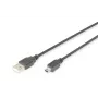 Cavo di collegamento USB 2.0 DIGITUS, Type-A - Mini B (5 poli) M/M, 3 m, conforme USB 2.0, nero