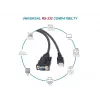 Equip cavo USB-A a seriale (DB9), M/M 1,5m, nero, 1,5 m, USB Type-A, DB-9, connettore maschio, connettore maschio