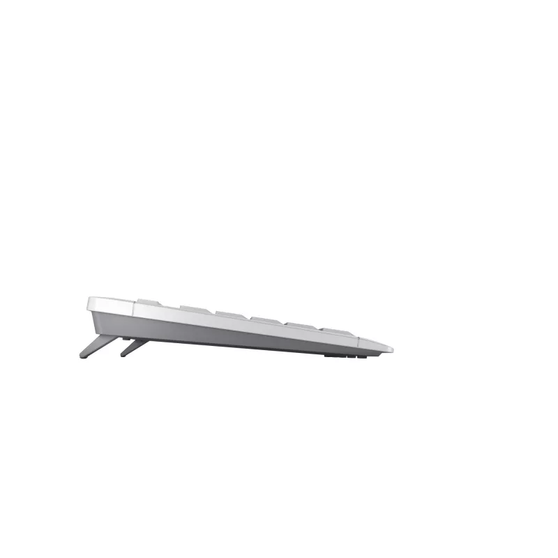 Tastiera CHERRY Stream Desktop Recharge con connessione RF wireless, 115 tasti completi, layout QWERTY UK, grigio, mouse incluso