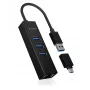 ICY BOX IB-HUB1419-LAN USB 3.2 Gen 1 (3.1 Gen 1) Type-A nero