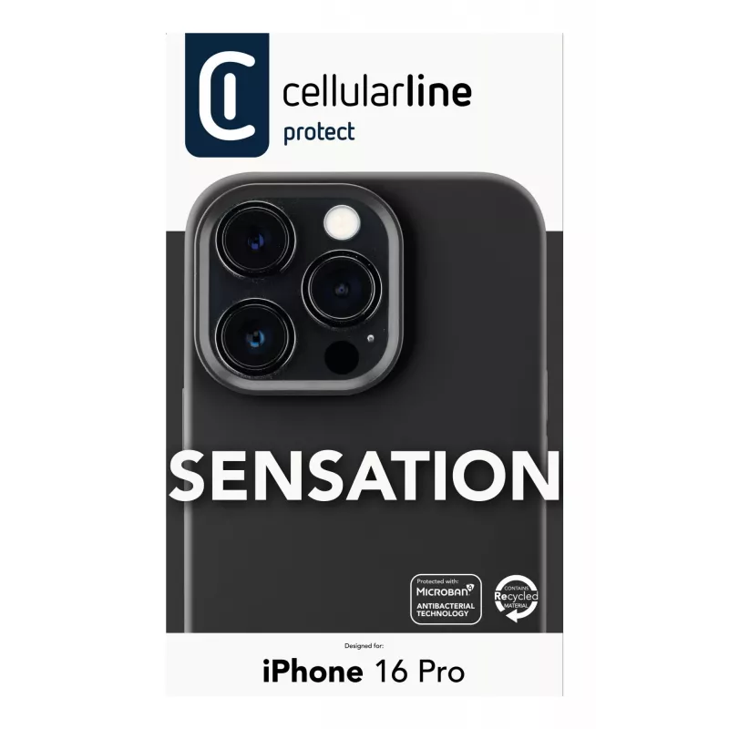 Cellularline Sensation - custodia in silicone soft-touch per iPhone 16 Pro