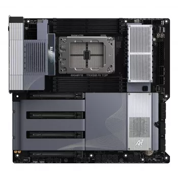 Scheda madre GIGABYTE TRX50 AI TOP-2B - CPU AMD Ryzen Threadripper PRO 7000, VRM digitale 16+8+4 fasi, fino a 5200 MHz DDR5, 4xPCIe 5.0 M.2, Wi-Fi 7, LAN 10 GbE, USB 4