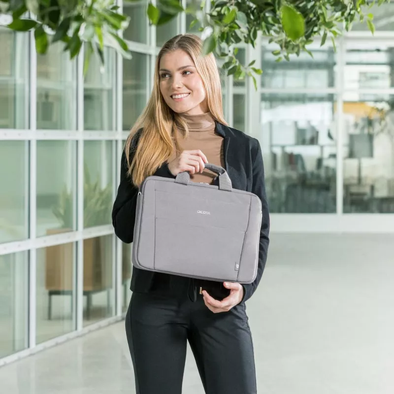 DICOTA Eco schlank Case Base - Borsa per notebook 11-12,5 pollici - Grigio / 300d Rpet Poliestere