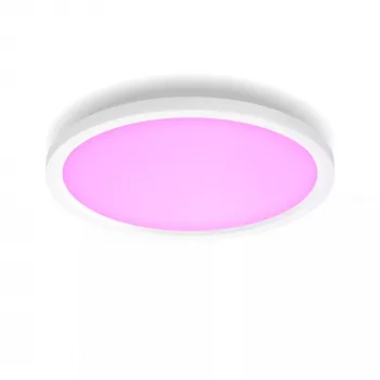 Philips Hue White and Colour Ambience Surimu pannello rotondo, lampada da soffitto intelligente, Bluetooth/Zigbee, bianco, LED, lampadine non sostituibili, multicolore