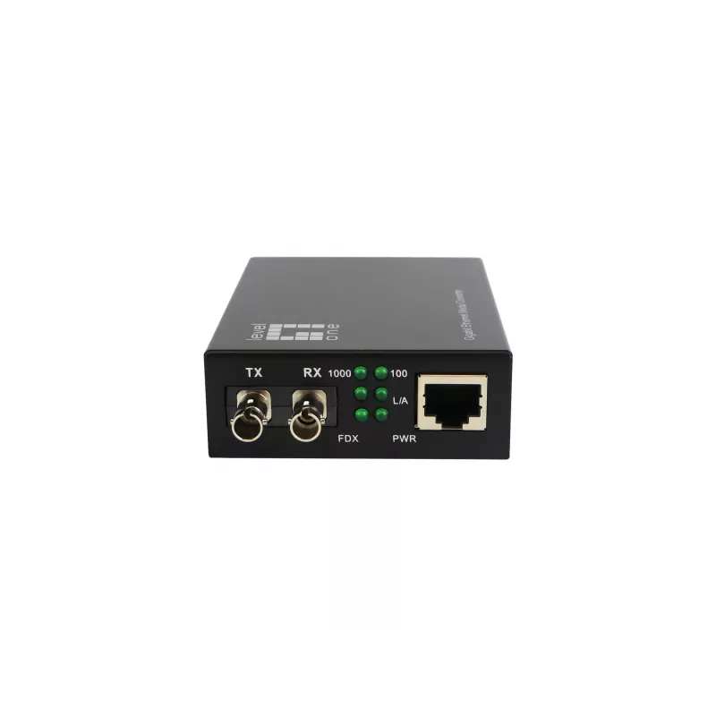 LevelOne convertitore di media RJ45 su ST Gigabit, fibra single-mode, 1310nm, 20km