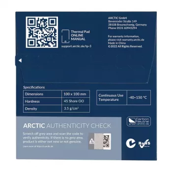 ARCTIC TP-3 Premium Performance pad termico 100 x 100 mm, 1,5 mm